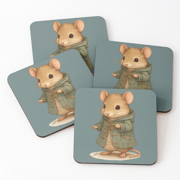 Item preview, Cute Mouse in a Duffle Coat | Vintage Illustration for a Children's Story | Animal with Clothes Storybook designed and sold by DakotaPoppin.