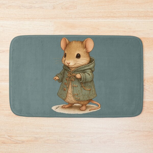 Item preview, Cute Mouse in a Duffle Coat | Vintage Illustration for a Children's Story | Animal with Clothes Storybook designed and sold by DakotaPoppin.