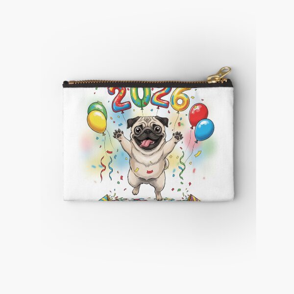 Item preview, Pug in Confetti Party 2026 designed and sold by PetJoyPrintsCO.