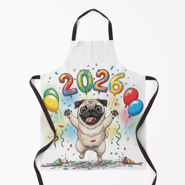 Item preview, Pug in Confetti Party 2026 designed and sold by PetJoyPrintsCO.