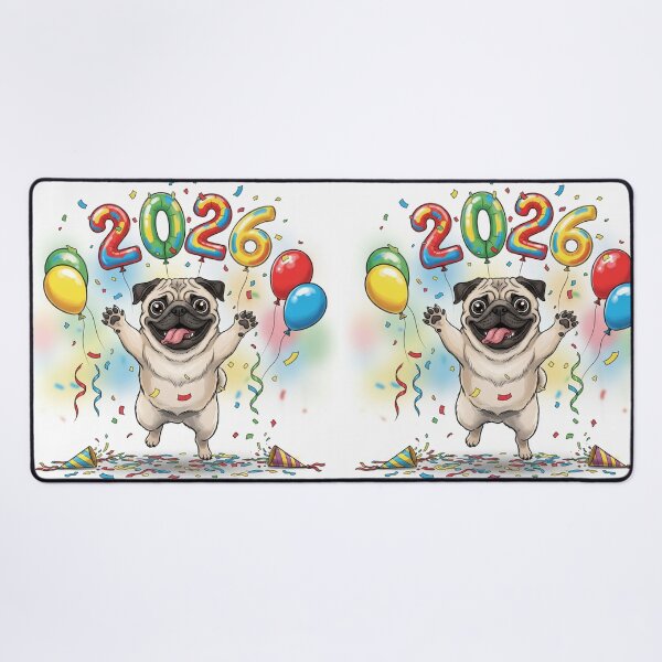 Item preview, Pug in Confetti Party 2026 designed and sold by PetJoyPrintsCO.