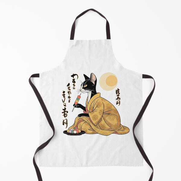 Item preview, Oriental Cat Eating Dango Kimono Japanese Ukiyo-e Moon designed and sold by chattsuede.