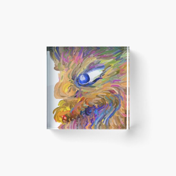 Item preview, Gaze of the Color Dragon - Abstract Face Expressionist Painting designed and sold by Keltoi-art.