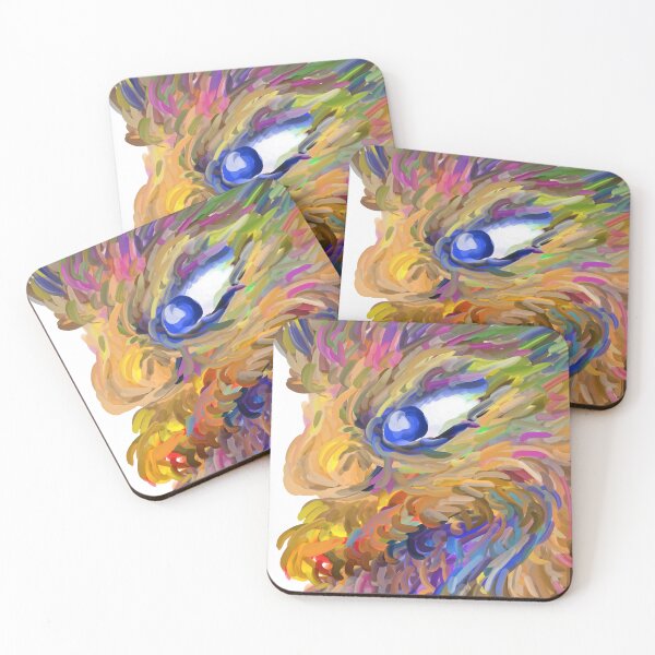 Item preview, Gaze of the Color Dragon - Abstract Face Expressionist Painting designed and sold by Keltoi-art.