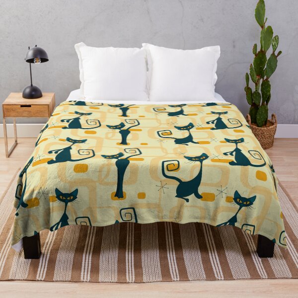 Item preview,  1950s Mid Century Modern Atomic Starburst Black Cats designed and sold by RetroMaggie.
