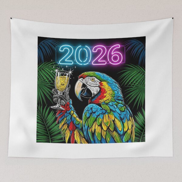 Item preview, Parrot with Sparkling Glass 2026 designed and sold by PetJoyPrintsCO.