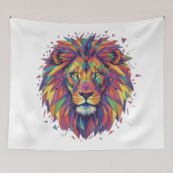Item preview, León Arcoíris Low Poly – Rey de la Selva Moderno designed and sold by bsbd-action.