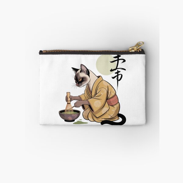 Item preview, Siamese Cat Whisking Matcha Kimono Ukiyo-e Tea Ceremony designed and sold by chattsuede.