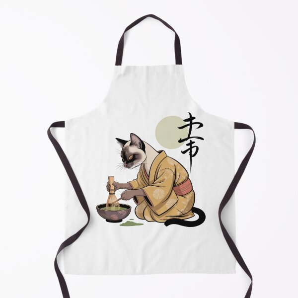 Item preview, Siamese Cat Whisking Matcha Kimono Ukiyo-e Tea Ceremony designed and sold by chattsuede.