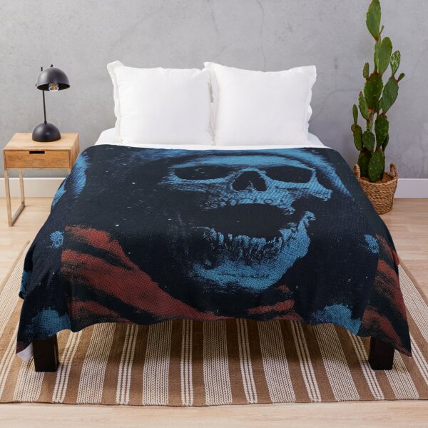 Item preview, Blue skull screaming wearing a red Santa hat designed and sold by Piotrek0001.