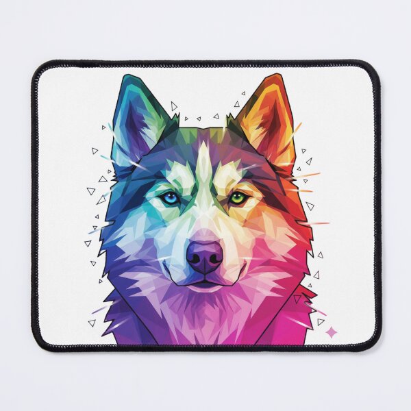 Item preview, Husky Siberiano Low Poly – Lobo de Colores designed and sold by bsbd-action.