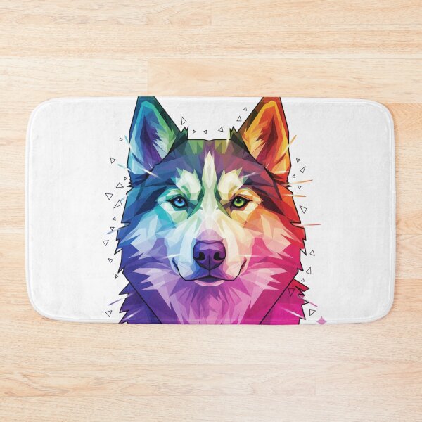 Item preview, Husky Siberiano Low Poly – Lobo de Colores designed and sold by bsbd-action.