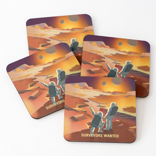 Item preview, Nerdy Surveyors Wanted NASA Vintage Mars Recruitment Poster designed and sold by MathWare MathClips.