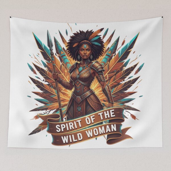Item preview, "Spirit of the Wild Woman" Warrior T-Shirt | Tribal Empowerment Pop Art designed and sold by BoldBloomArt.