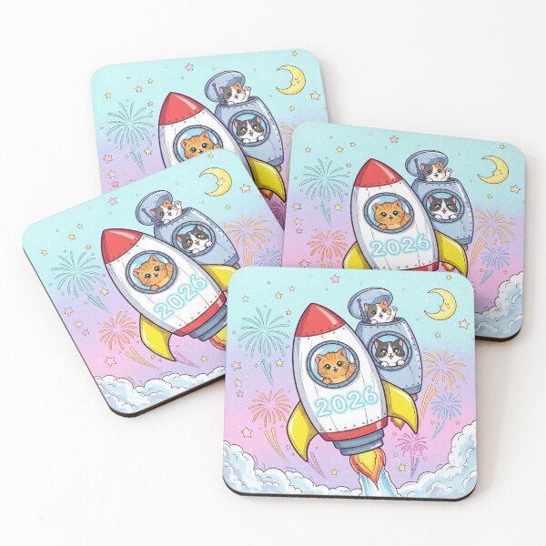 Item preview, Kittens in Rocket 2026 designed and sold by PetJoyPrintsCO.