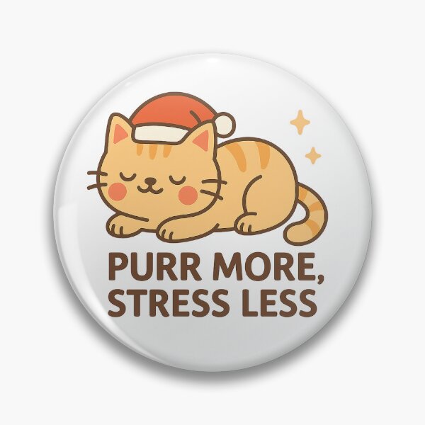 Item preview, Purr More, Stress Less – Cute Kawaii Christmas Cat Design designed and sold by StyleLap.