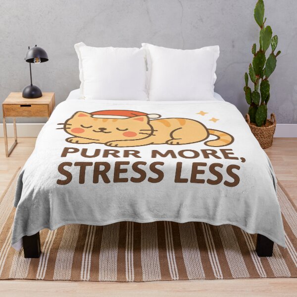 Item preview, Purr More, Stress Less – Cute Kawaii Christmas Cat Design designed and sold by StyleLap.