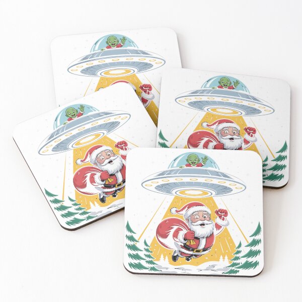 Item preview, Quirky Alien Christmas Santa Abduction UFO Holiday Humor designed and sold by chattsuede.