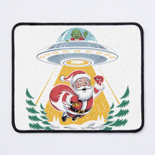 Item preview, Quirky Alien Christmas Santa Abduction UFO Holiday Humor designed and sold by chattsuede.