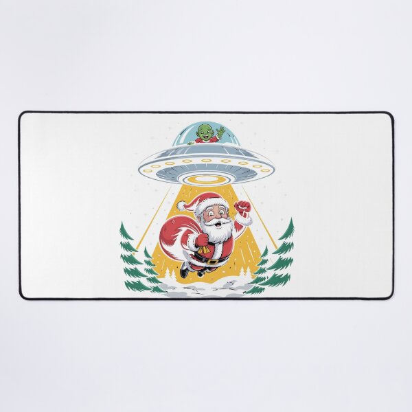 Item preview, Quirky Alien Christmas Santa Abduction UFO Holiday Humor designed and sold by chattsuede.