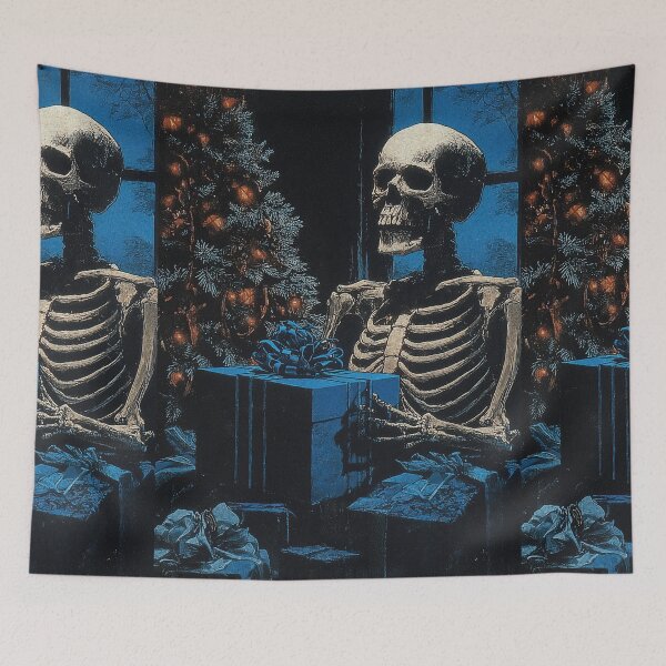 Item preview, Grim Reaper holding Christmas presents retro style designed and sold by Piotrek0001.