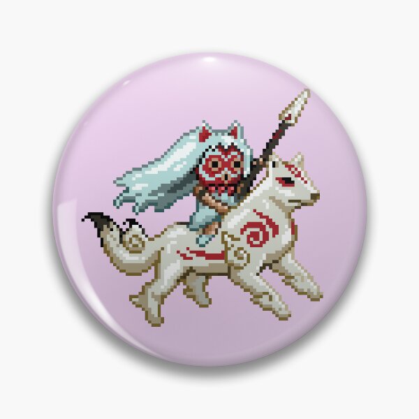 Item preview, Princess Mononoke x Okami Pixel Art designed and sold by PinkbeanArt.