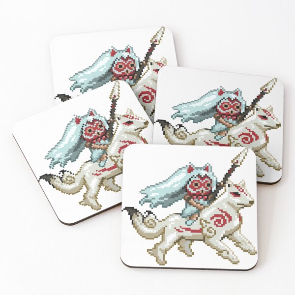 Item preview, Princess Mononoke x Okami Pixel Art designed and sold by PinkbeanArt.