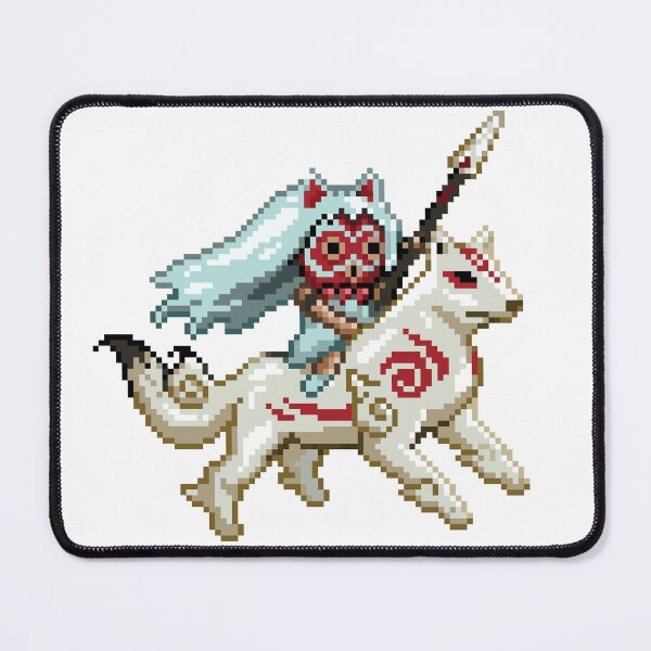 Item preview, Princess Mononoke x Okami Pixel Art designed and sold by PinkbeanArt.