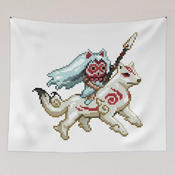 Item preview, Princess Mononoke x Okami Pixel Art designed and sold by PinkbeanArt.
