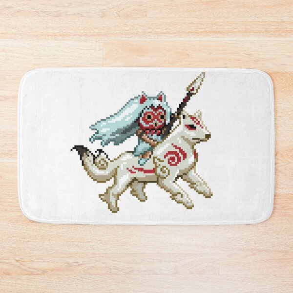 Item preview, Princess Mononoke x Okami Pixel Art designed and sold by PinkbeanArt.