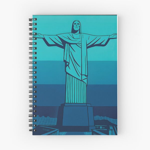 Item preview, Christ the Redeemer Brazil Shirt – Rio Blue Duotone Gradient Tee   designed and sold by WAUZ.