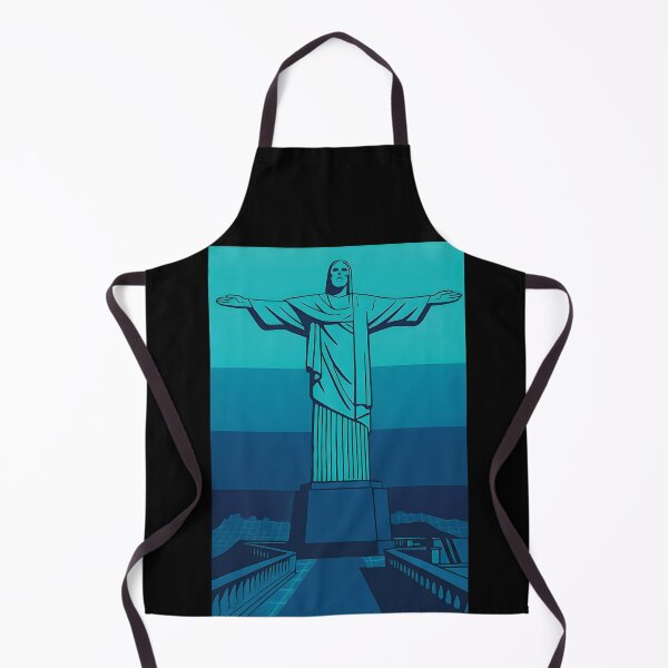 Item preview, Christ the Redeemer Brazil Shirt – Rio Blue Duotone Gradient Tee   designed and sold by WAUZ.