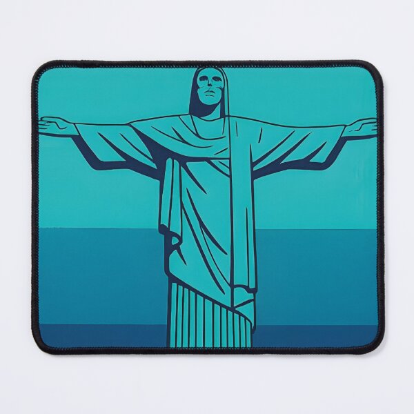 Item preview, Christ the Redeemer Brazil Shirt – Rio Blue Duotone Gradient Tee   designed and sold by WAUZ.