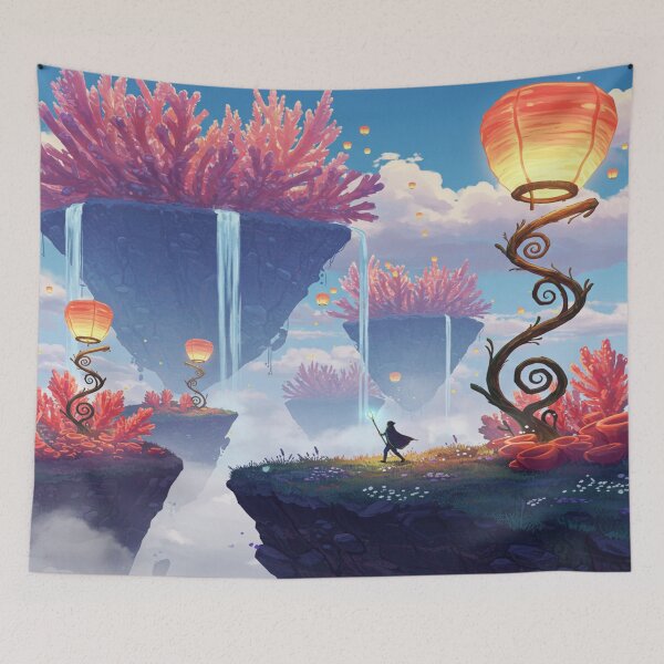 Item preview, The Lonely Traveler Traversing the Floating Coral Islands designed and sold by dewaaliverse.