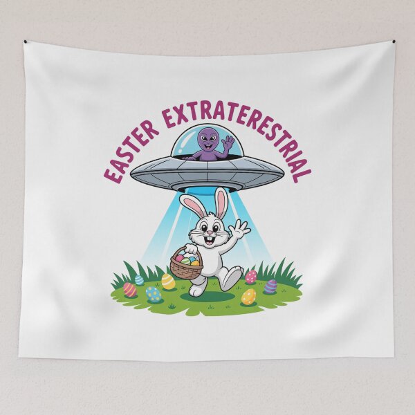 Item preview, Humorous Alien Easter Extraterrestrial Bunny UFO Whimsical designed and sold by chattsuede.