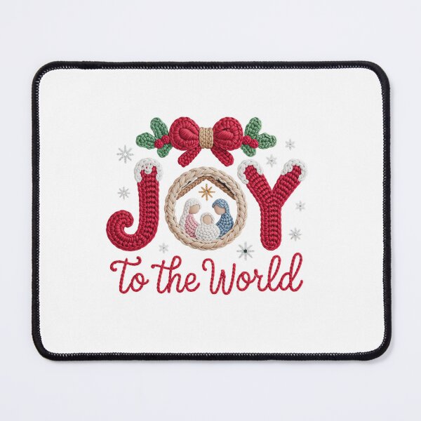 Item preview, JOY To the World Christmas Design with Crochet Nativity Scene | Festive Message designed and sold by Polarisofficial.