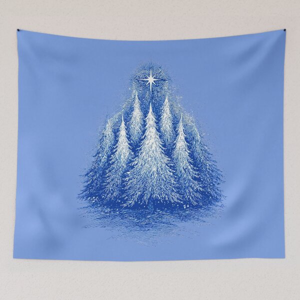 Item preview, Vintage Etching Of Pine Trees And Christmas Star designed and sold by bAIryBarn.