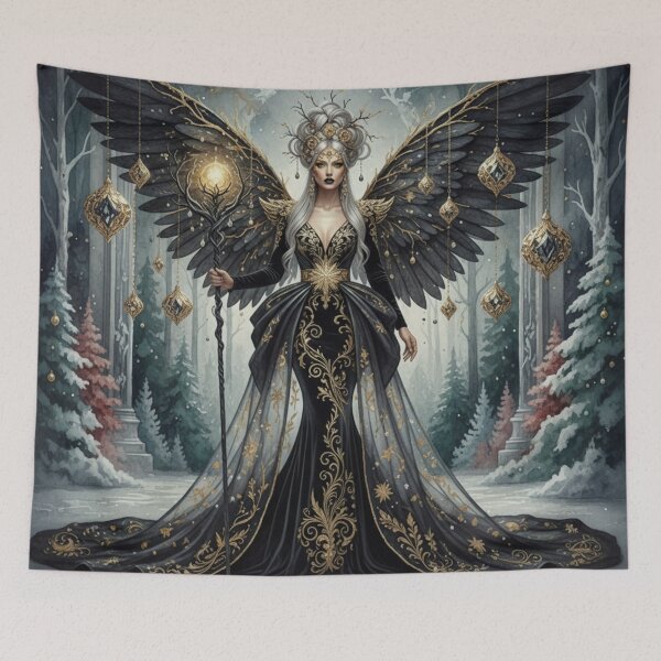 Item preview, Midnight Solstice Empress – The Gothic Christmas Fairy designed and sold by Dream Bloom Gallery.