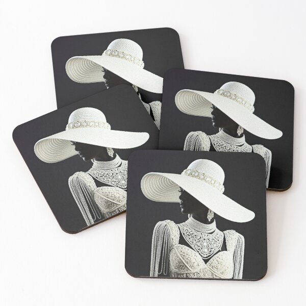 Item preview, White on Black Lady in Hat designed and sold by FireGirlinOz.