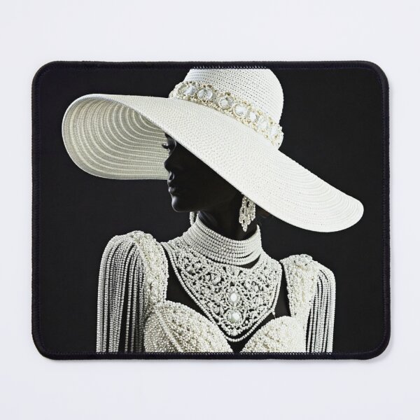 Item preview, White on Black Lady in Hat designed and sold by FireGirlinOz.