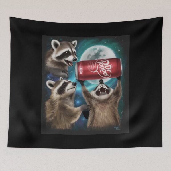 Item preview, Three Raccoons Dr-Pepper  designed and sold by moabeArtistic.