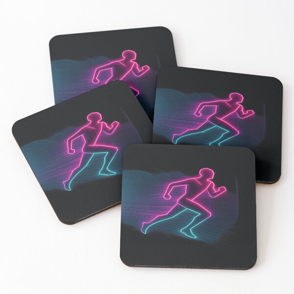 Item preview, Neon Runner Synthwave Silhouette – Retro Futurist Motion Glow Art designed and sold by POD DYNASTY | Original Print On Demand T-Shirt Graphics.