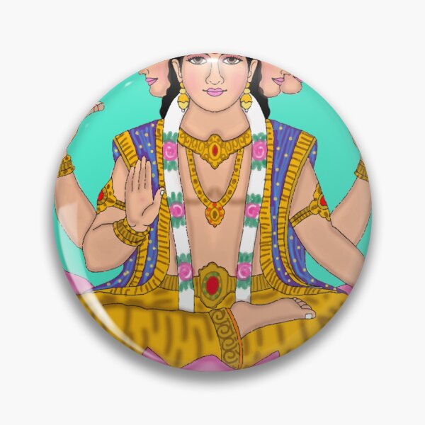 Item preview, Lord Brahma Drawing – Creator of the Universe Hindu Art designed and sold by Harshit_Digital_Arts.