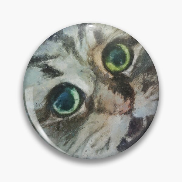 Item preview, Painterly Green Eyed Cat Begging for Treats  designed and sold by Righan Wallace.