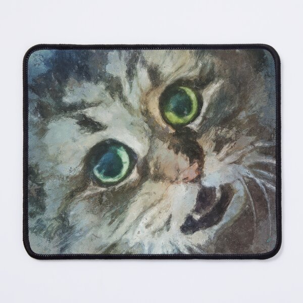 Item preview, Painterly Green Eyed Cat Begging for Treats designed and sold by Righan Wallace.