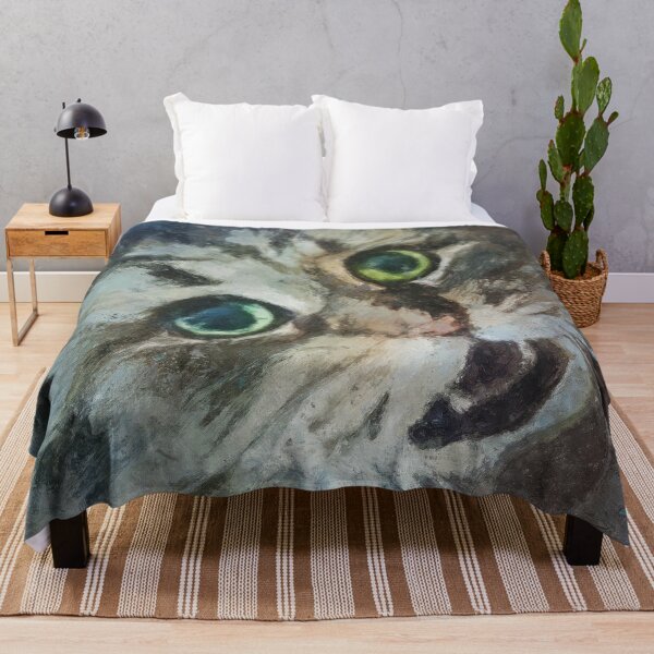 Item preview, Painterly Green Eyed Cat Begging for Treats designed and sold by Righan Wallace.