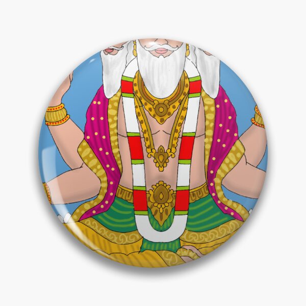 Item preview, Lord Brahma Drawing – Creator of the Universe Hindu Art designed and sold by Harshit_Digital_Arts.