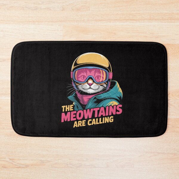 Item preview, Skiing Cat Gift Snowboarder Accessories The Meowtains Are Calling Cat Ski Snowboard designed and sold by CareTopping.