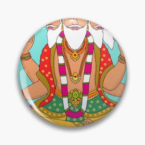 Item preview, Lord Brahma Drawing – Creator of the Universe Hindu Art designed and sold by Harshit_Digital_Arts.