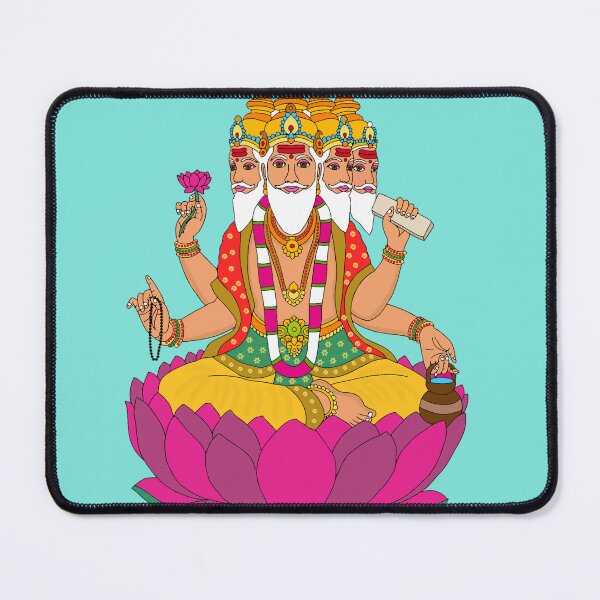 Item preview, Lord Brahma Drawing – Creator of the Universe Hindu Art designed and sold by Harshit_Digital_Arts.
